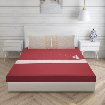 Embroidered Freedom Fitted Bedsheet in Gajari